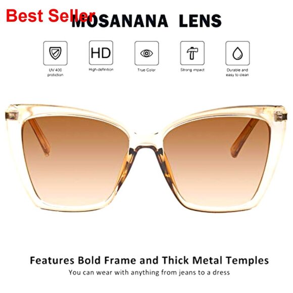Oversized Cat Eye Sunglasses UV400 Protection Retro Style main image 5